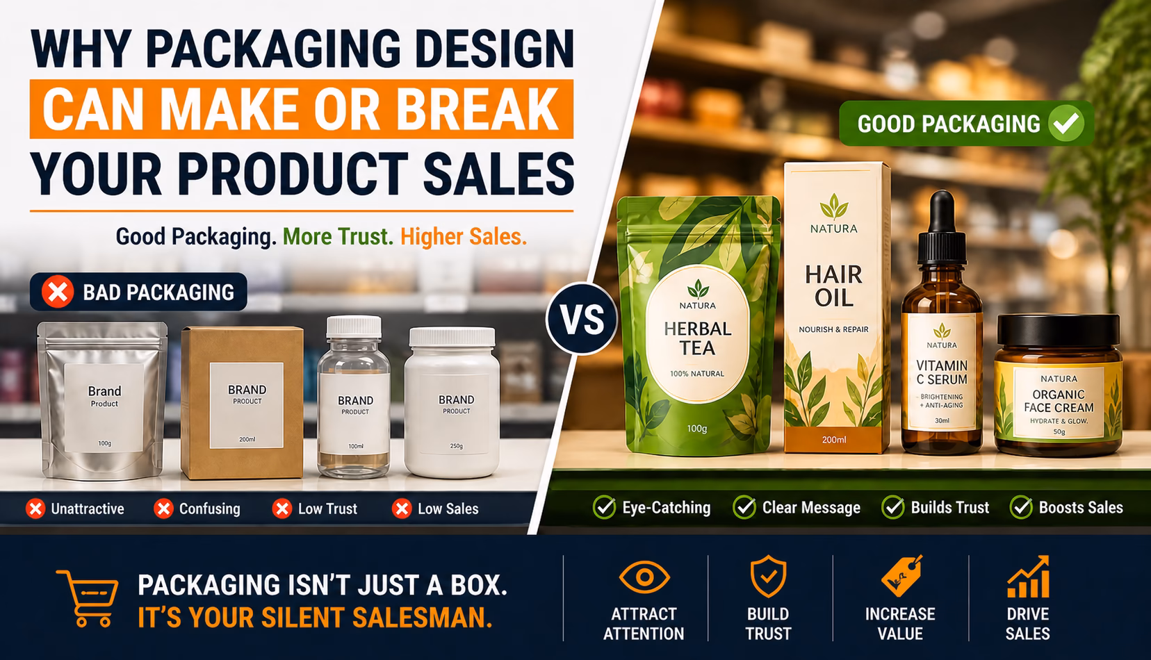 Importance of packaging design for product sales