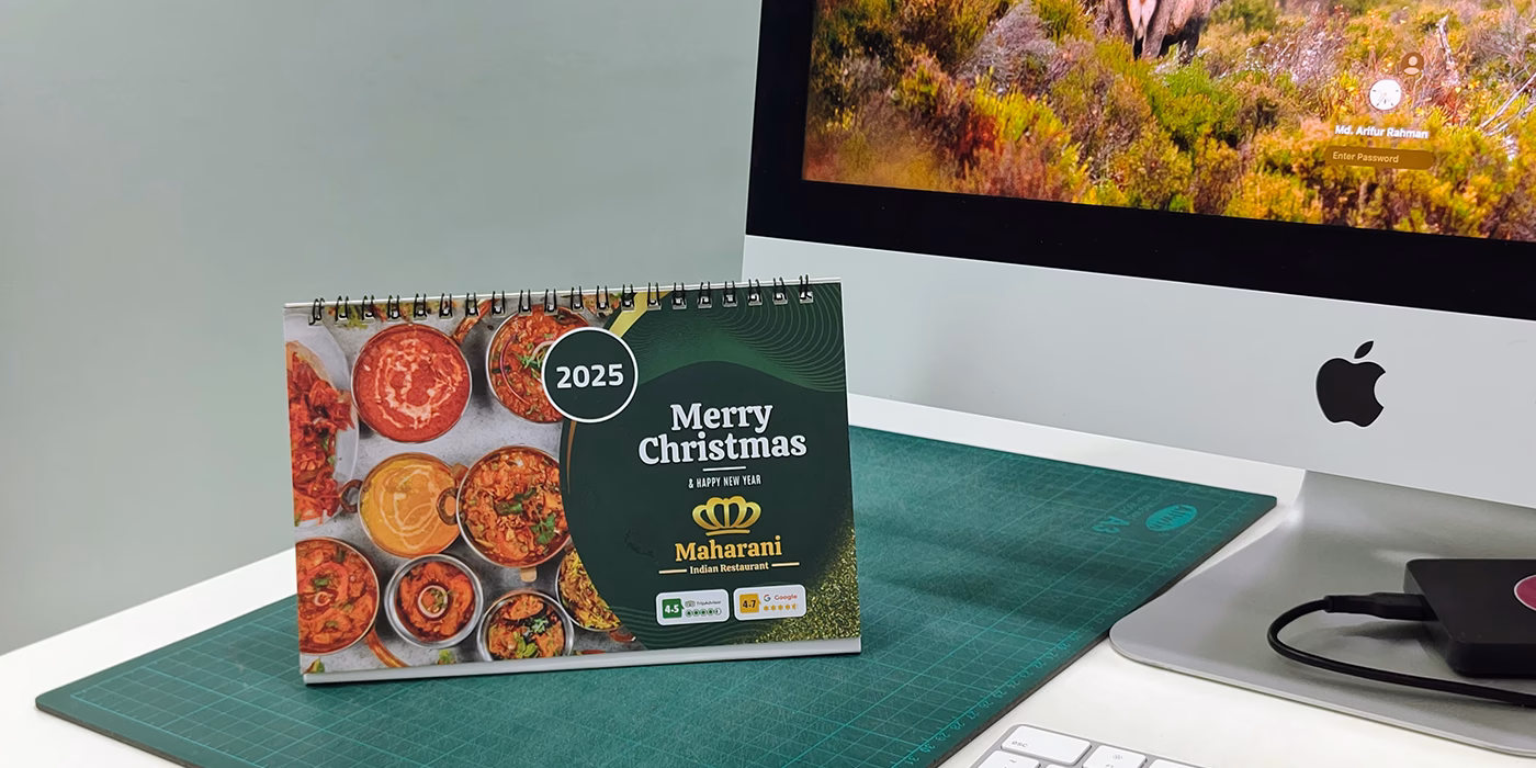 Calendar Design of Maharani Indian Restaurant