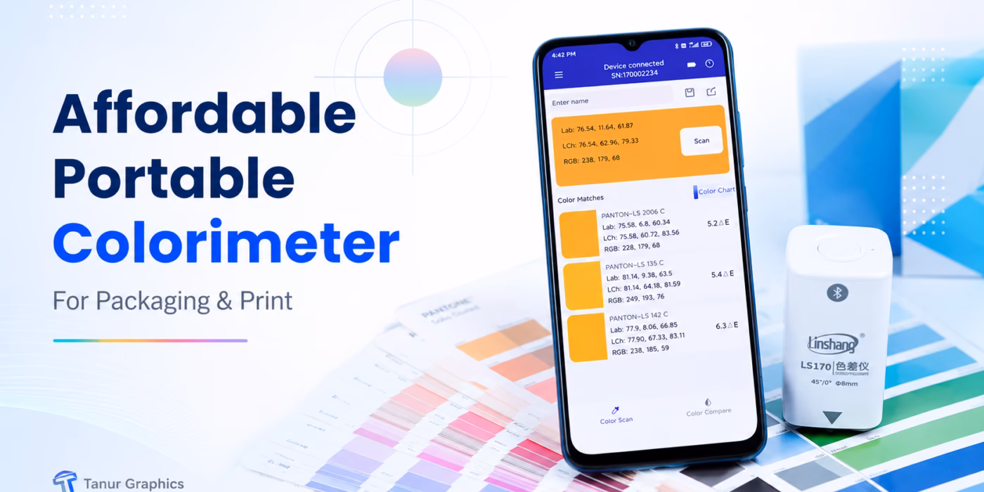 LS170 portable colorimeter with smartphone app for packaging and print color measurement