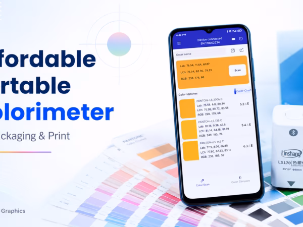 LS170 portable colorimeter with smartphone app for packaging and print color measurement